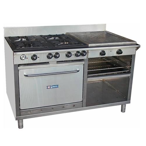 Cocina Industrial 4 H Horno Plancha Gratinador En Acero Inox