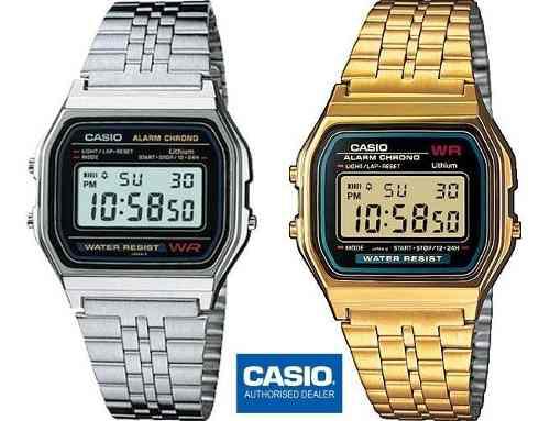 Reloj Casio Clasico Retro Vintage Unisex Dorado Plateado New