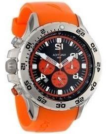 Reloj Nautica Acero Inoxidable Banda Resina Naranja 100089