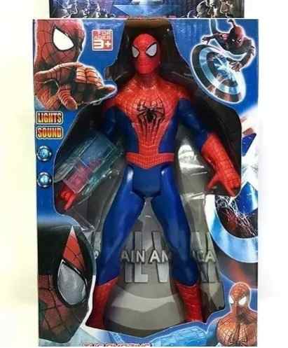Spiderman Con Luz Y Sonido 26 Cm Muñeco Hombre Araña