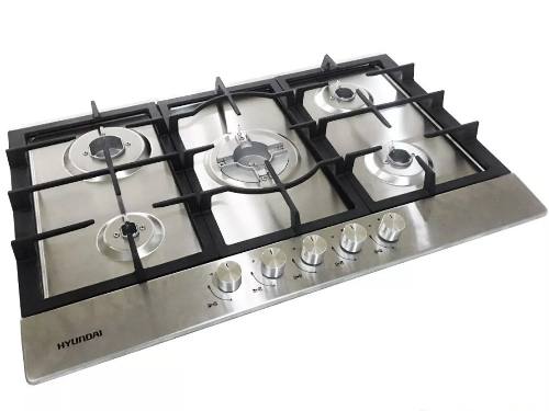 Tope De Cocina 76cm A Gas Acero Inox De Lujo Hyundai