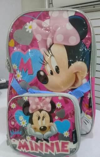 Morral Escolar Minnie Mouse Con Lonchera Disney