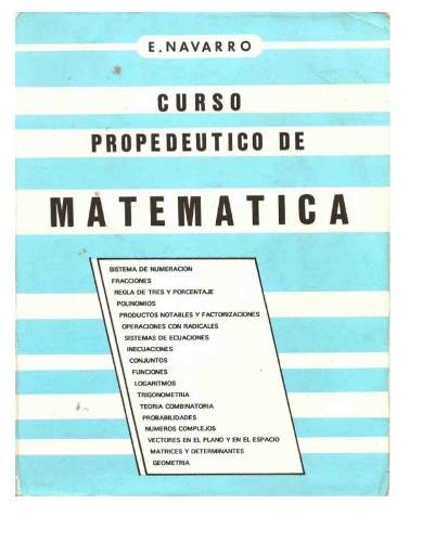Pdf Curso Propedeutico Matemática - Navarro