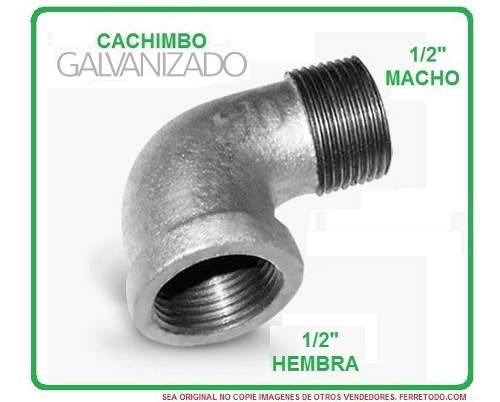 Plomeria Codo Cachimbo ½ X ½ Hierro Galvanizado 90º