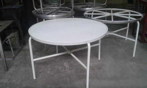 Mesas Para Piscina Elaboradas En Aluminio 1,20 Diámetro