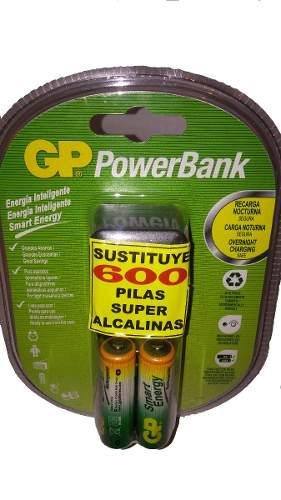 Cargador De Pilas Aa/aaa Gp Powerbank Smarte+ 2 Baterias Aaa