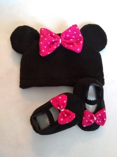 Gorro De Mickey Y Minnie Con Zapatos Para Bebes