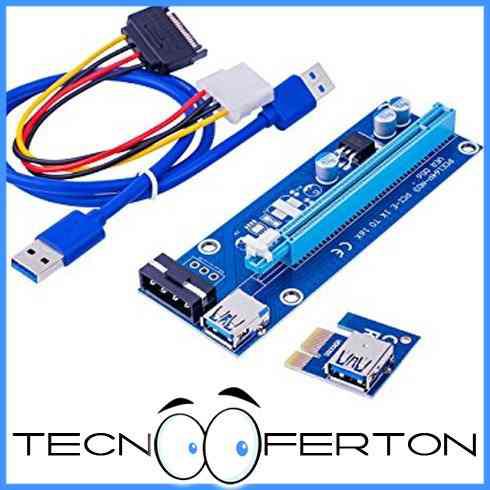 Riser Pci Express Usb 3.0 Pcie 1x 16x Rig Miner Tienda Fisic