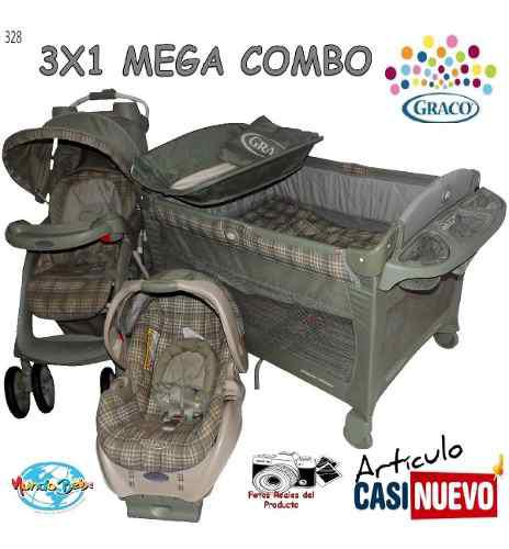 Corral Graco Coche Y Portabebe En Combo Impecable.-