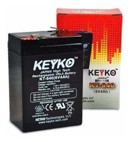 Bateria 6v 4.5ah Keyko 20h Vrla Agm Multiples Usos 9$
