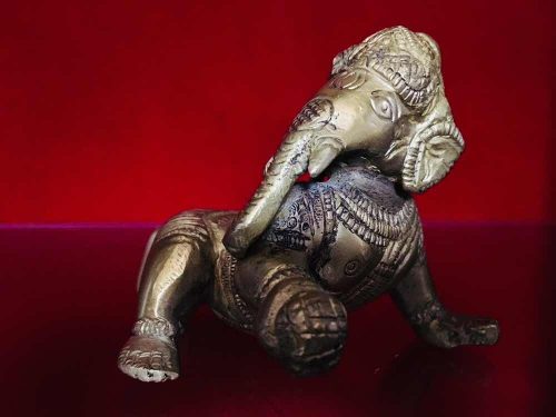 Escultura De Bronce Deidad Hindu Ganesha Ganapati