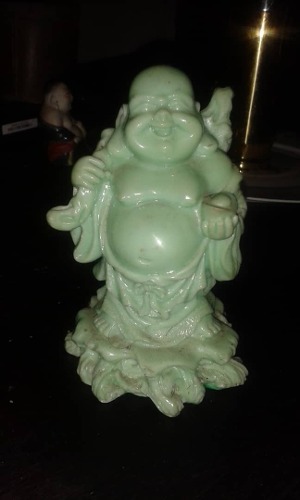 Figura De Buda En Color Verde, En Perfectas Condiciones.