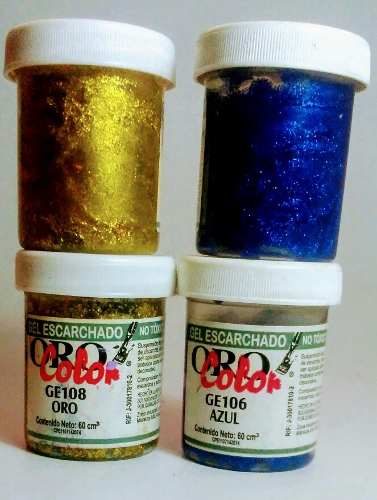 Gel Escarchado Oro Color 60 Ml Azul Y Oro Azul Y Oro