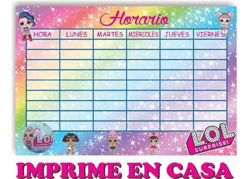 Horario Escolar Soy Luna Lol Shopkins Descendientes Moana