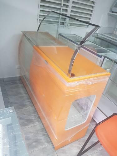 Mostrador Mueble Caja Curvo En Madera