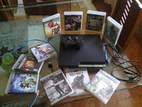 Ps3 De 160 Gb Con 10 Juegos Orig Unico D Con Control Orig