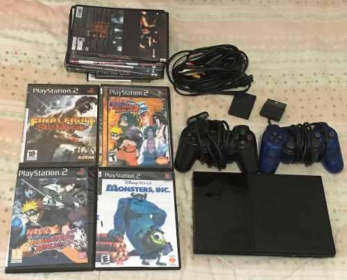 Play Station 2 + Chip + 2 Controles +14 Juegos + Memoria