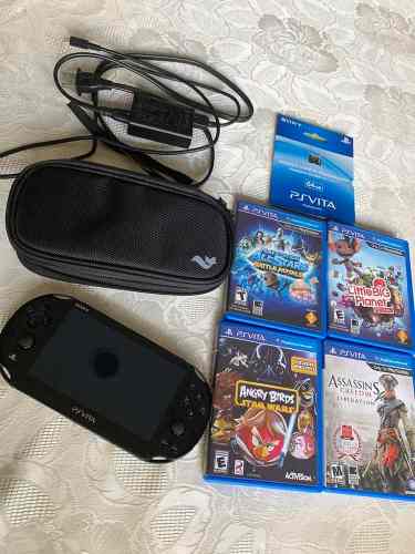Psvita Sony Con Estuche, 4 Juegos, Memory Card 64gb