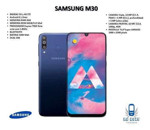 Telefono Celular Samsung M30 4gb/64gb Android 9.0