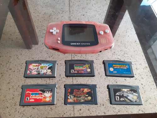 Gameboy Advance Rosado Con 6 Juegos * 20 Ve Todo