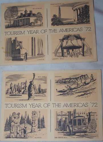 2 Postales De Colección 1972 Turismo En Los Estados Unidos