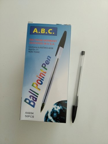 Bolígrafos A. B. C. Tinta Negra, Caja X 50 Unidades.