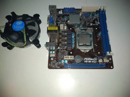 Combo Tarjeta Madre Asrock H61m-vg3 + I3 3220 3ra Gen S1155