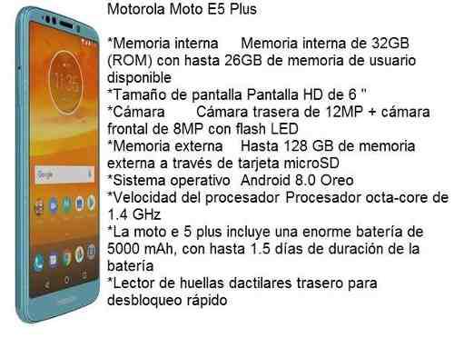 Motorola E5 Plus 32gb Rom 3gb Ram Lector De Huellas