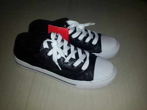 Zapatos Tipo Convers Marca Tboe Negro/blanco Tallas 41al 45