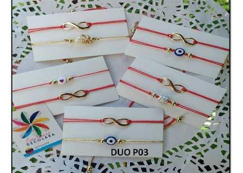 Duo De Pulseras Rojas Hilo Chino / Pulsera Hilitos X2