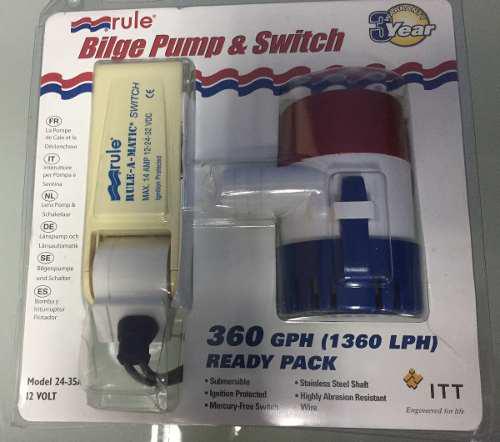 Kit Bomba De Achique Rule 360 Gph Mas Swicht