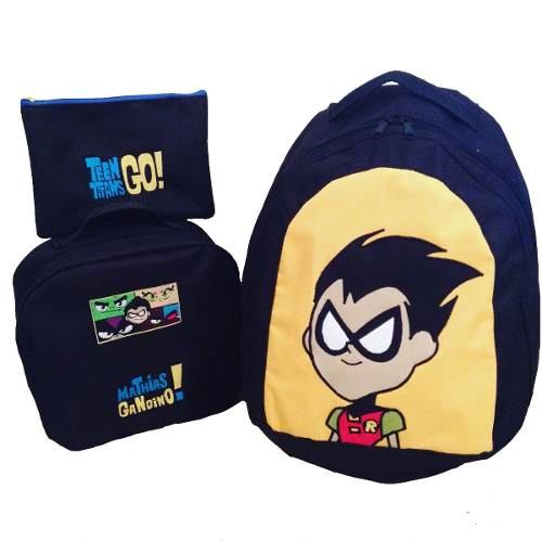 Morral Escolar Combo Jovenes Titanes Superheroes