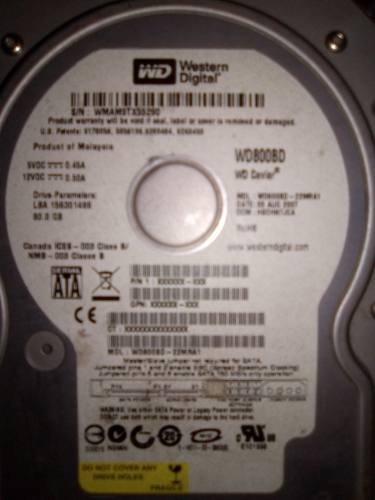 Disco Duro Western Digital Sata 80gb