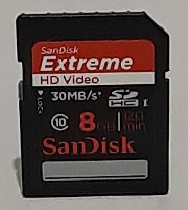 Memoria Sandisk, Sd, 8gb, 30mb, Usada, 100% Funcional...