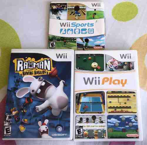 Tres Juegos De Wii En Combo: Rayman, Wii Play Y Wii Sport