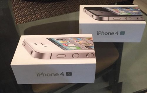 Caja Vacía iPhone 4 S Color Blanco Y Negro Con Sus Manuales