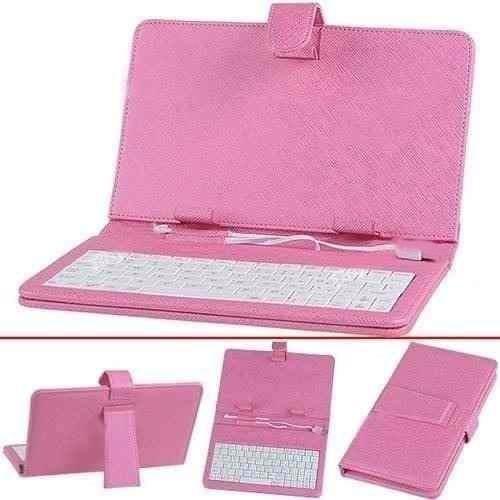 Estuche Forro De Cuero Con Teclado Tablet 7 Micro Usb