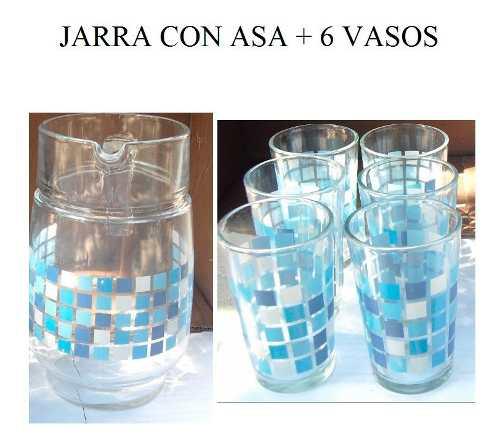 Juego De Vasos Y Jarra De Vidrio 1.6 Litro 6 Vasos