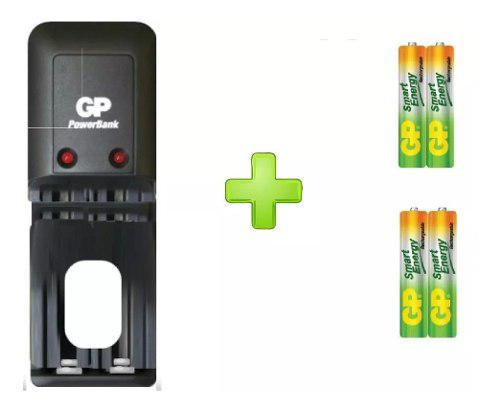 Cargador Gp Para Pilas Aa/aaa+ 4 Baterias Aaa 400 Mah A075