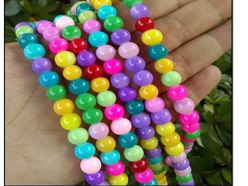 Perlas De Colores / Material De Bisutería X2 Tiras