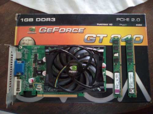 Tarjeta De Video Geforce Gt gb Ddr3 Y Memorias 2gb Ddr2