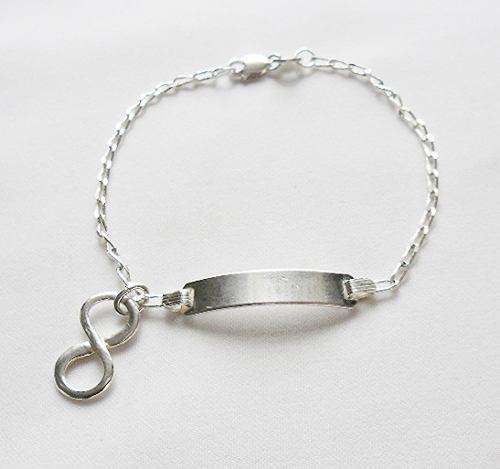 Esclava Pulsera + Dije Simbolo Infinito Plata 925 Calidad