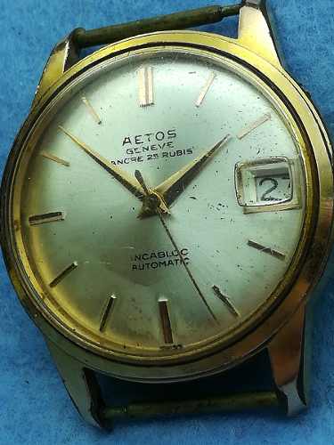 Reloj Pulsera Vintage Aetos Geneve Ancre 25 Rubies Incabloc