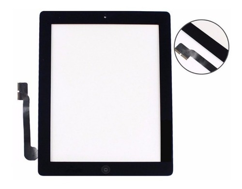 Mica Tactil + Boton Home iPad 3 Y 4 Negra Nueva Instalamos
