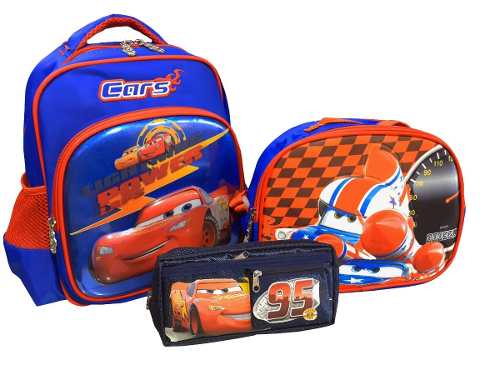 Bolso Morral Cars Niños Combo Escolar