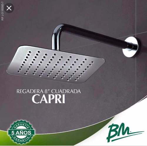 Ducha Regadera Cuadrada Capri Bm 8 Inox - 45vds