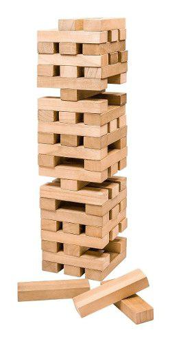 Juego Jenga Construcción Palitos Madera Bloques Mesa