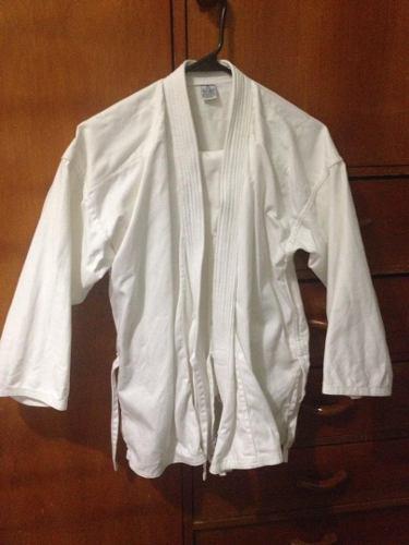 Kimono Karate Talla 00 Y 2.5 Y Cinta Blanca Raya Amarilla