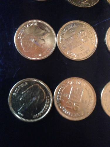 Monedas 25 Centímetros Bañados En Oro