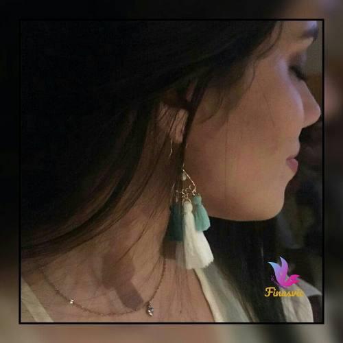 Zarcillos Con Borlas Excelente Calidad,alambre Tpc, Mujer